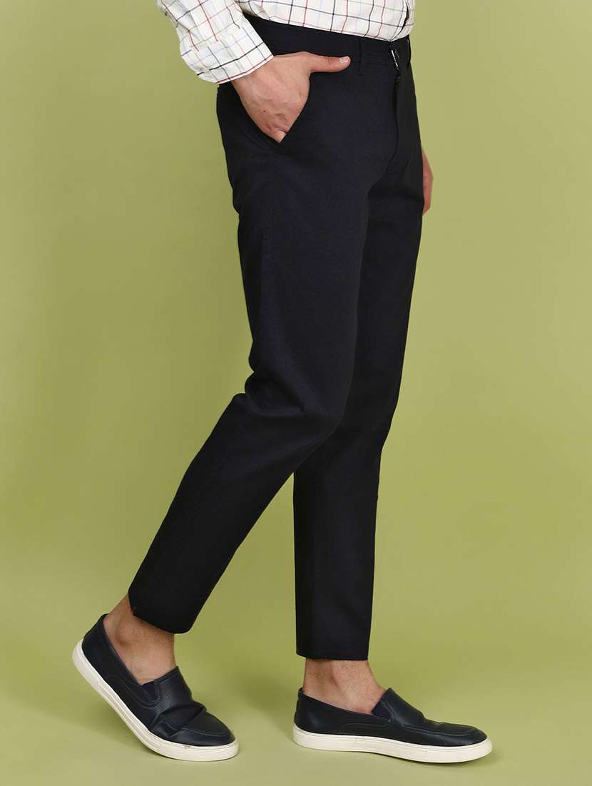 navy blue cotton casual chinos trouser - 21223554 -  Standard Image - 1
