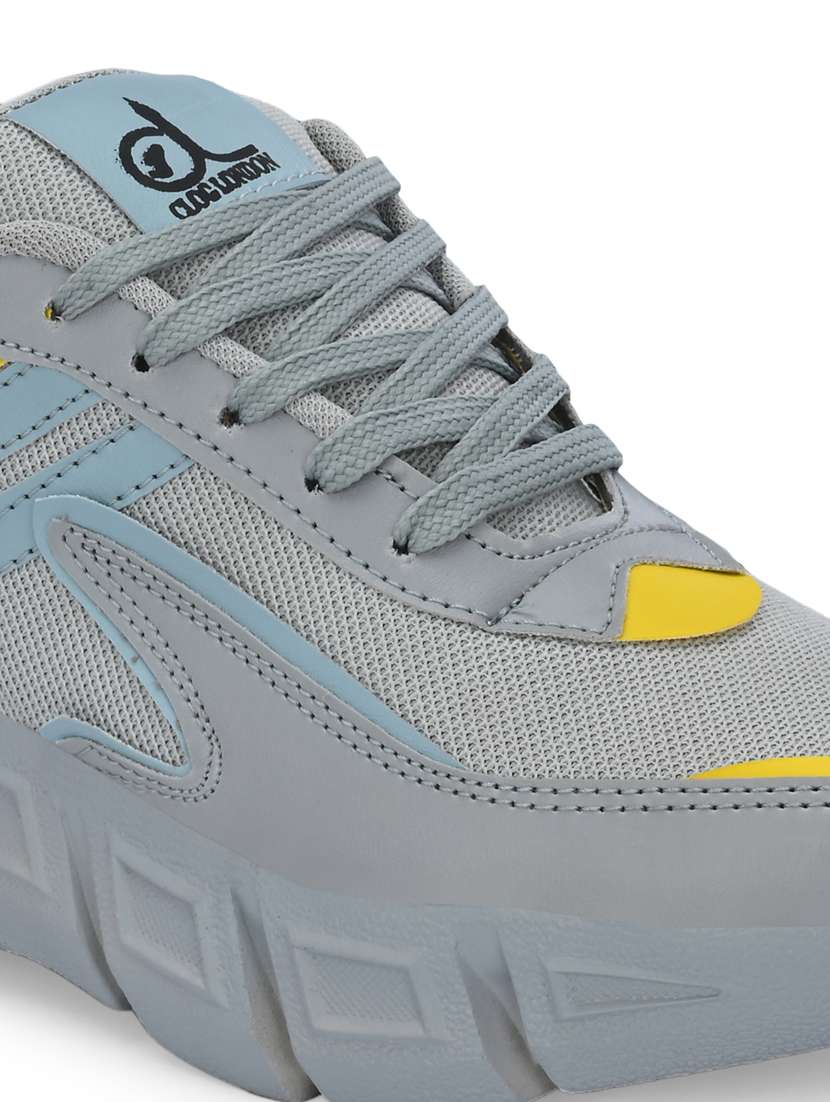 grey synthetic laceup casual shoes - 21223649 - Standard Image - 4