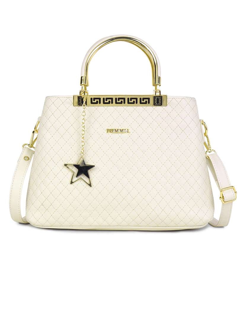 cream leatherette (pu) handbag