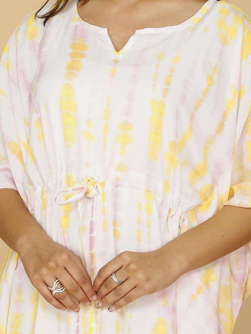 women tie & dyed relaxed fit kaftan tunic - 21223818 -  Standard Image - 4