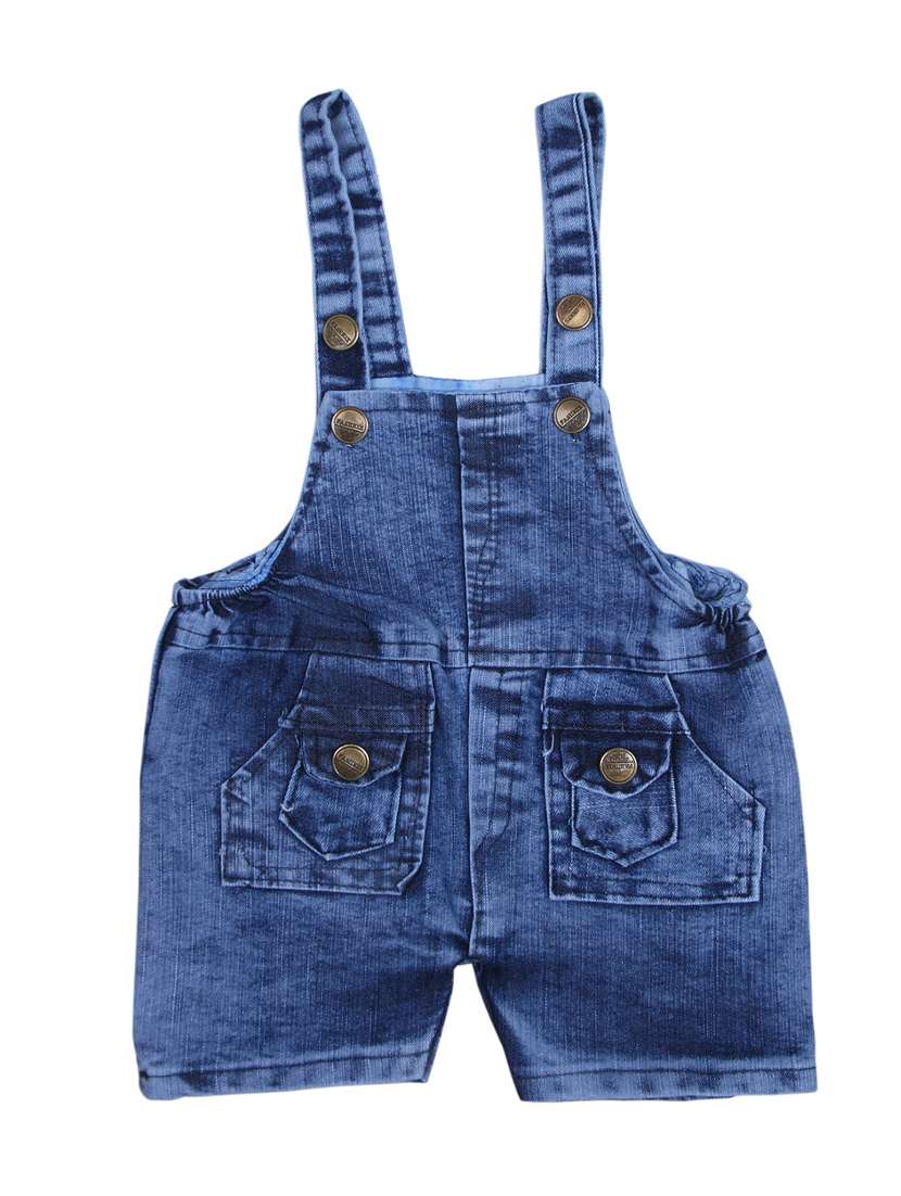 boys round neck printed denim dungree - 21224199 -  Standard Image - 4