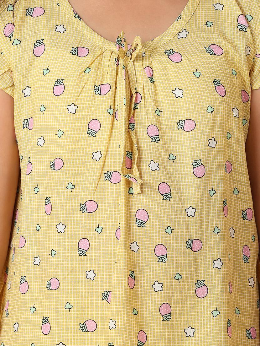 girls yellow cotton capri set - 21224479 - Standard Image - 4