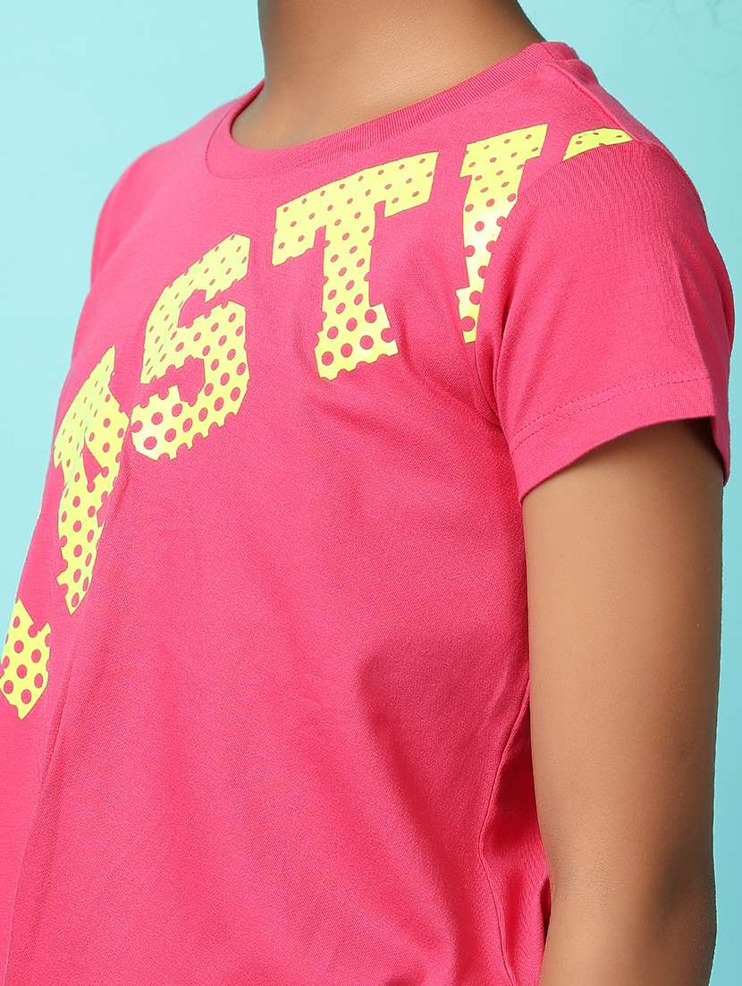 girls fuchsia pink cotton regular tee - 21224488 -  Standard Image - 6