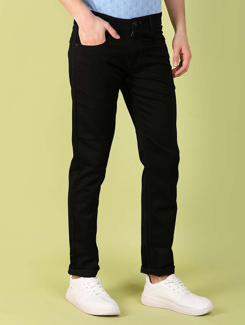 men mid rise plain denim jeans - 21224501 -  Standard Image - 1
