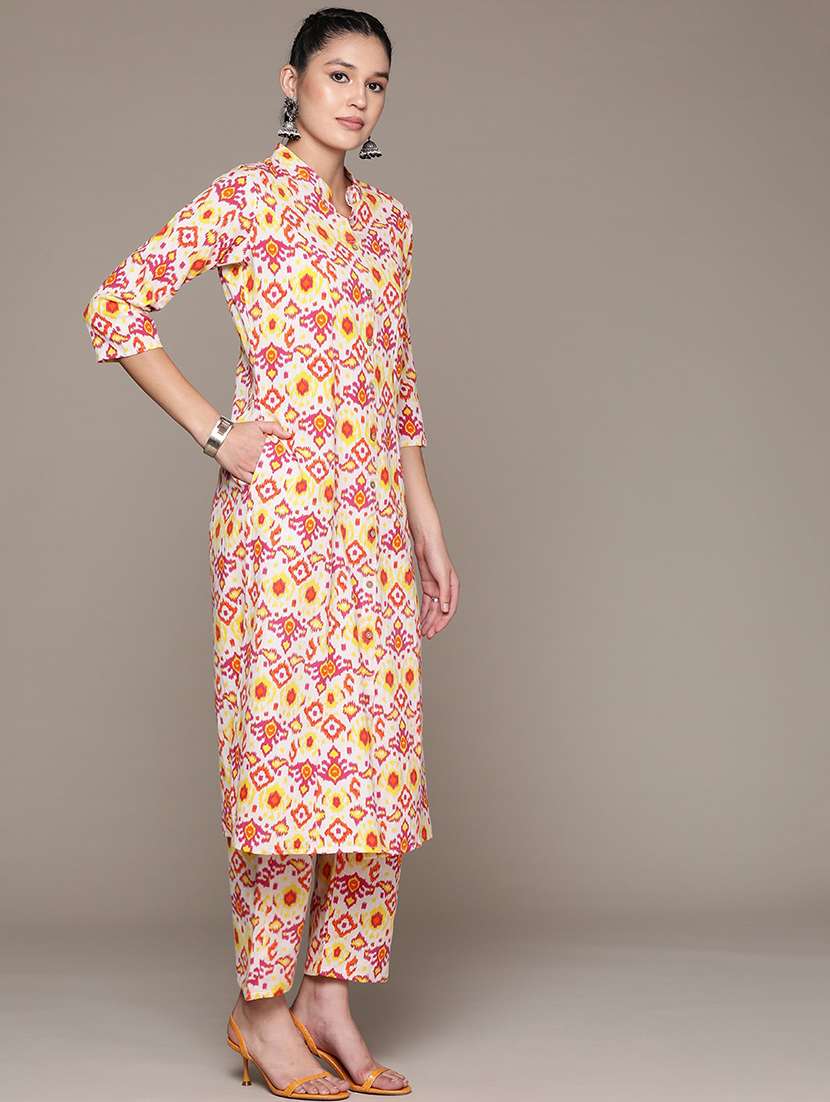 women three quarter sleeve printed co-ord set - 21224784 -  Standard Image - 1