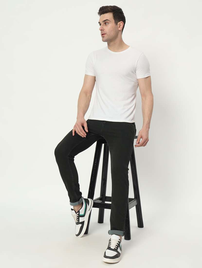 men solid plain mid rise jean - 21225006 - Standard Image - 4