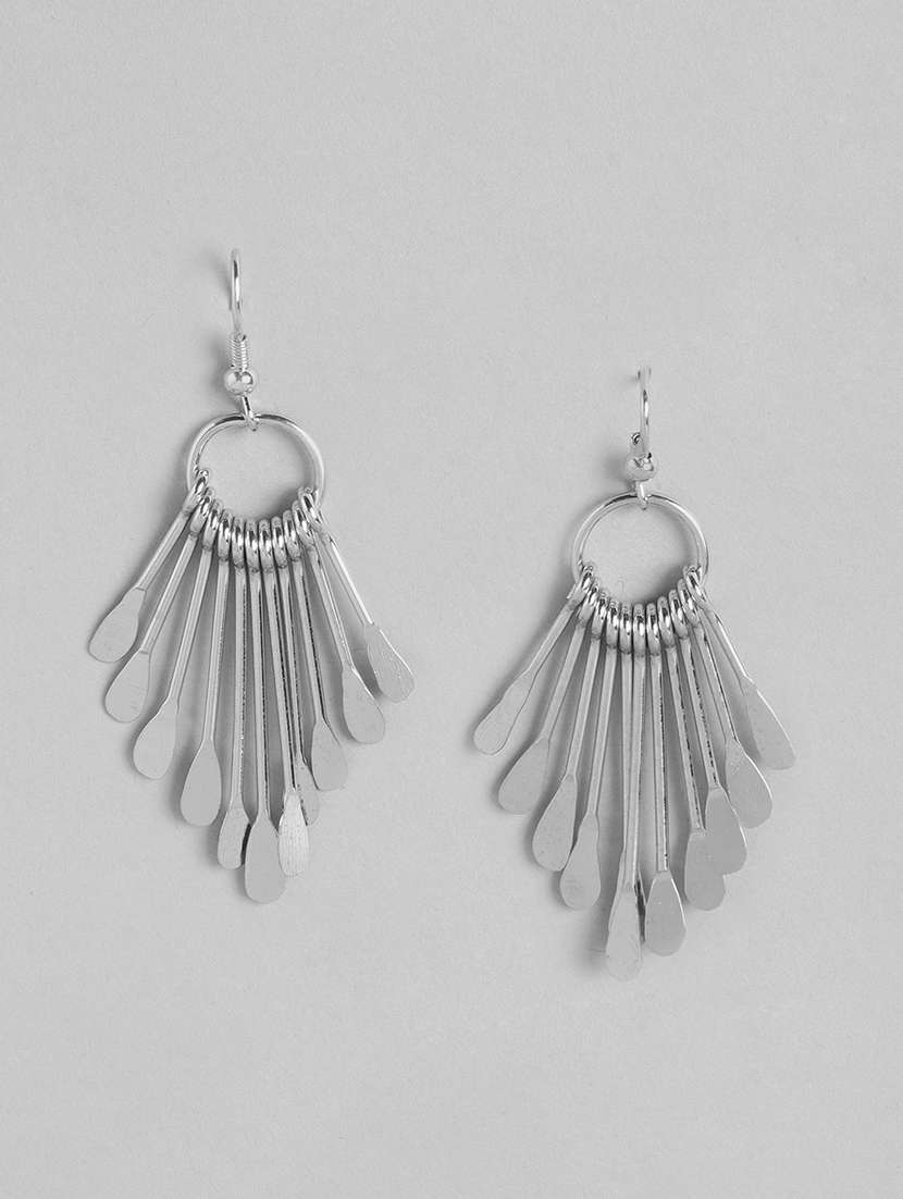 silver metal drop earring