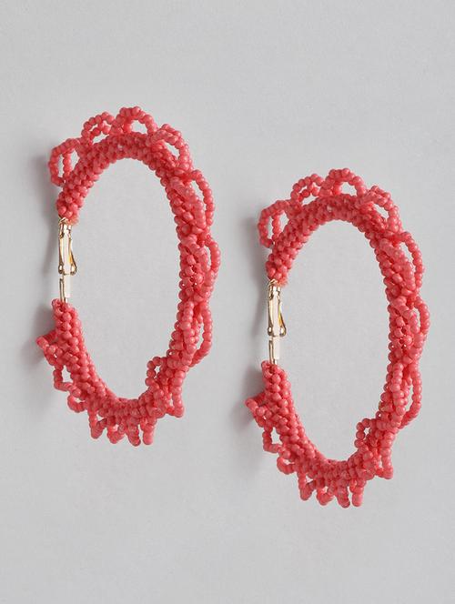 pink metal hoop earring - 21225019 -  Standard Image - 0