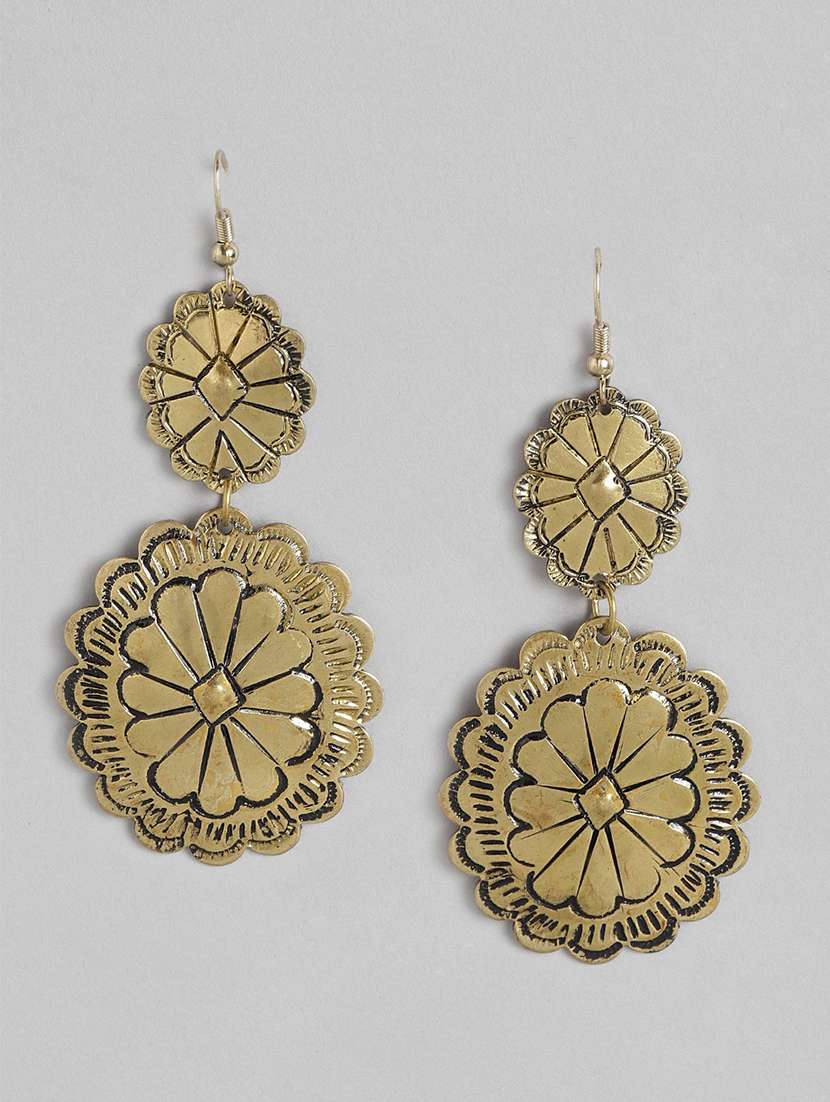 gold metal drop earrings