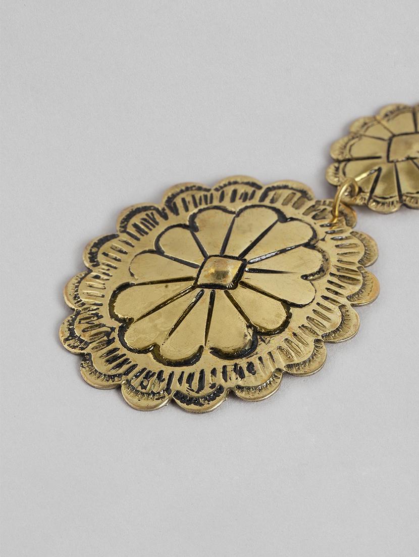gold metal drop earrings - 21225020 - Standard Image - 1