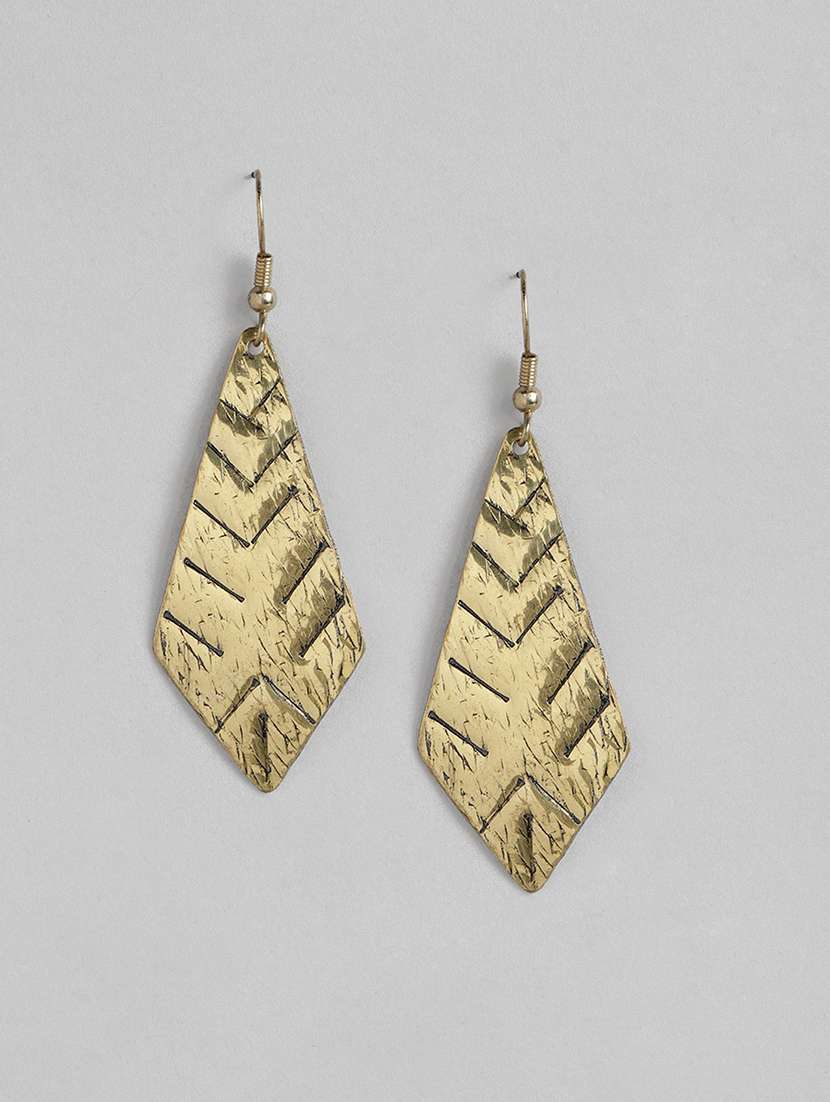 gold-plated geometric drop earrings