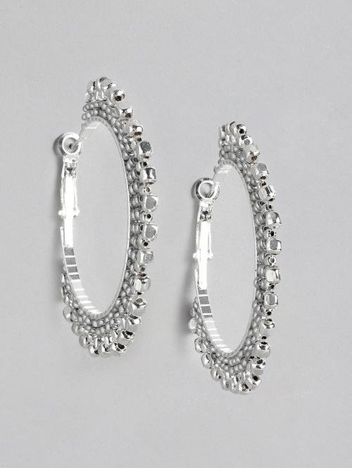 silver-plated circular hoop earrings - 21225023 -  Standard Image - 0