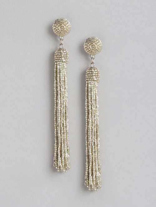 silver metal drop earrings - 21225027 -  Standard Image - 0