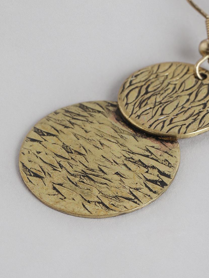 gold metal drop earring - 21225034 - Standard Image - 1