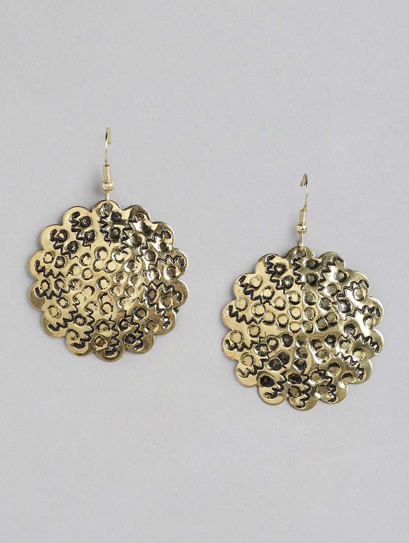 gold metal drop earrings