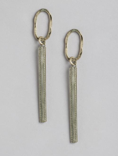 gold metal drop earrings - 21225046 - Standard Image - 0
