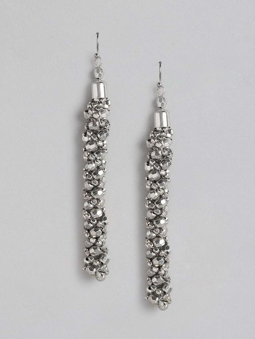 silver metal drop earring - 21225050 - Zoom Image - 0