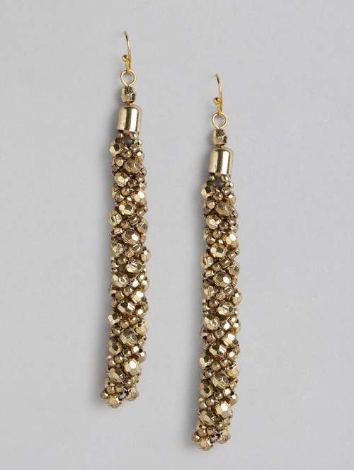 gold metal drop earrings - 21225051 -  Standard Image - 0