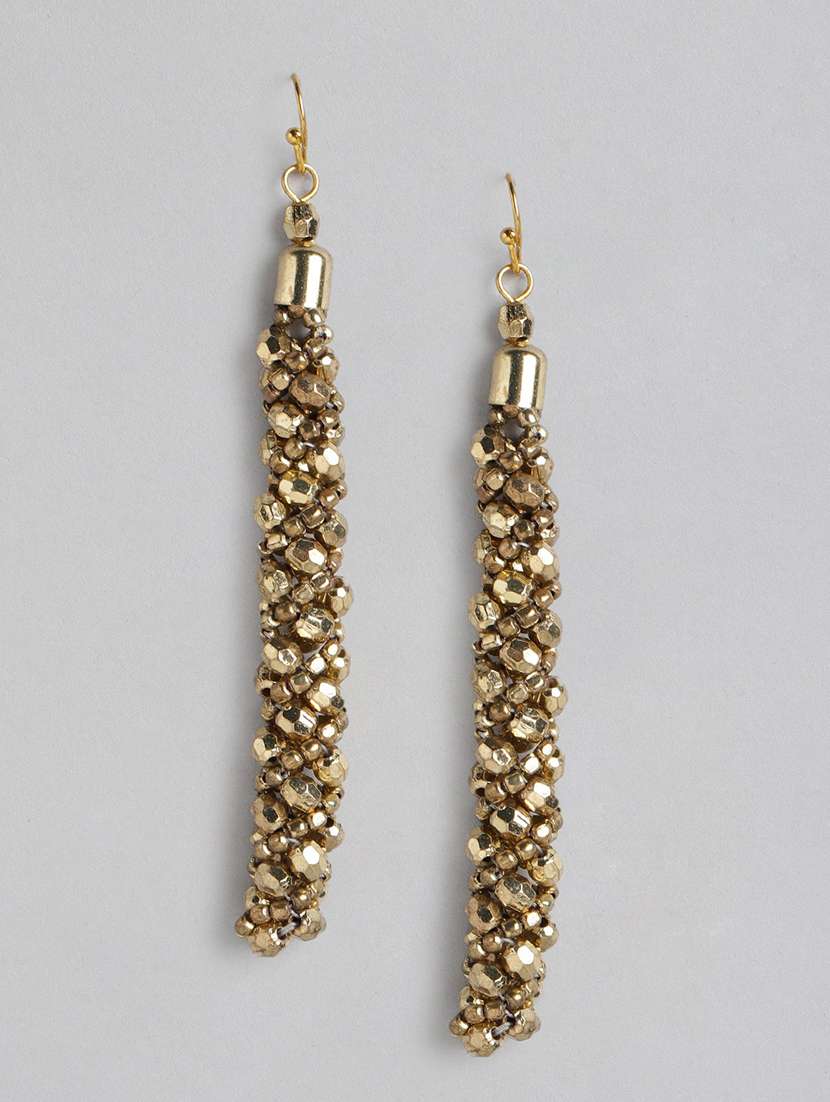 gold metal drop earrings