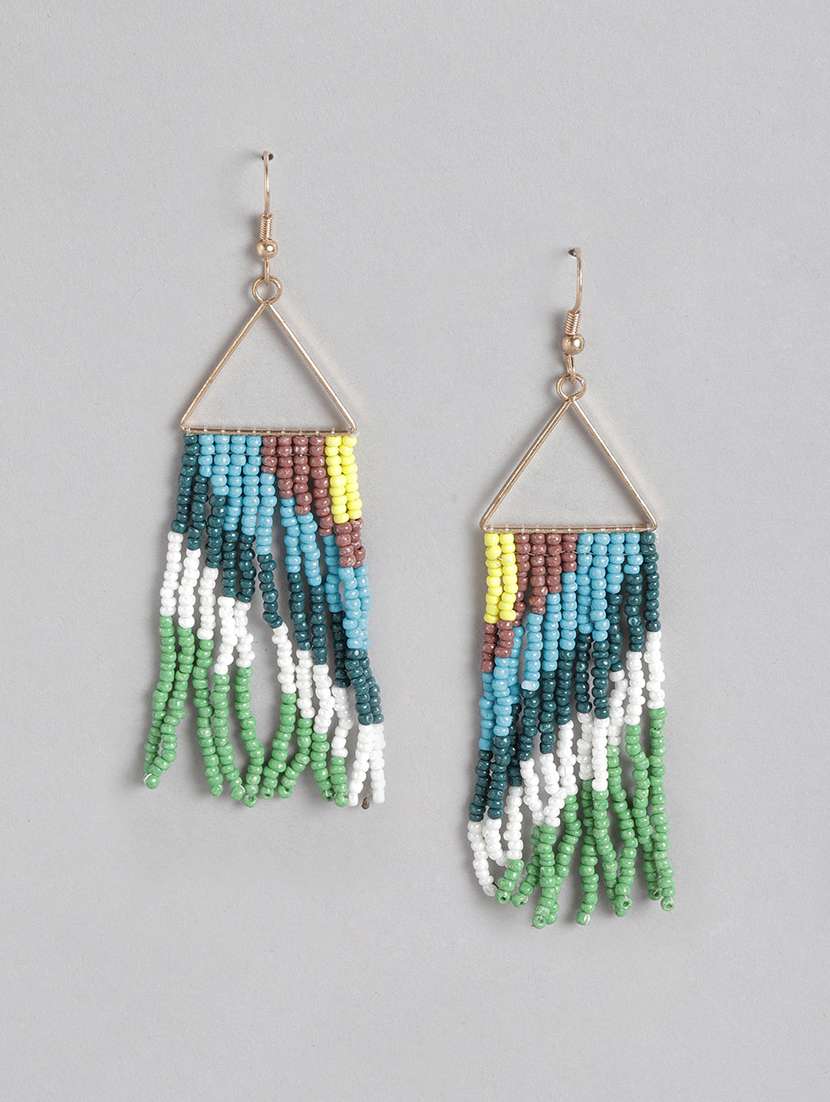 multi colored metal drop earring
