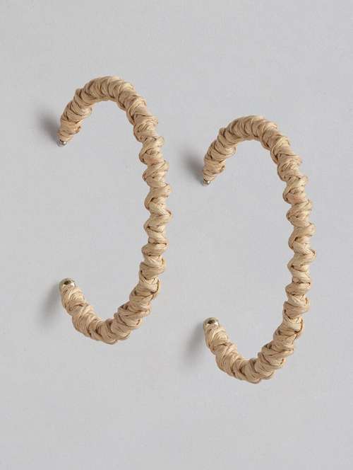 beige metal hoop earring - 21225062 - Standard Image - 0