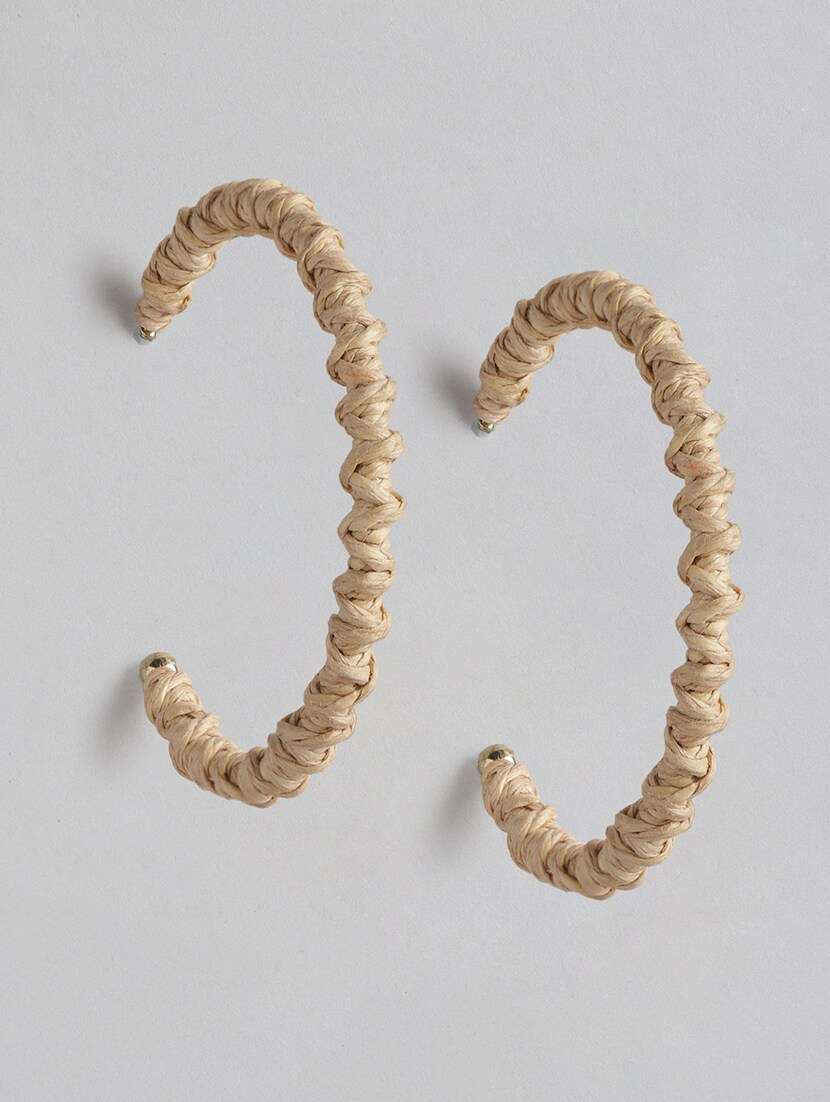 beige metal hoop earring - 21225062 - Zoom Image - 0