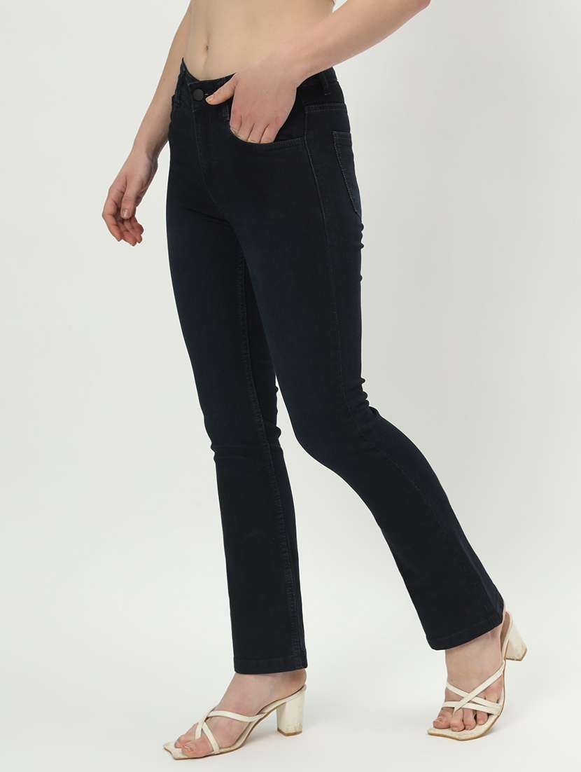 women solid plain mid rise jean - 21225067 - Standard Image - 1