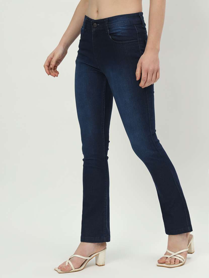 women solid plain mid rise jean - 21225068 - Standard Image - 1