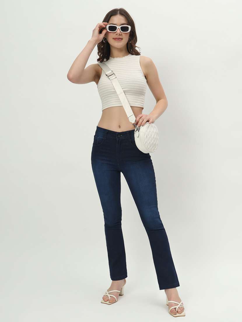women solid plain mid rise jean - 21225068 - Standard Image - 4
