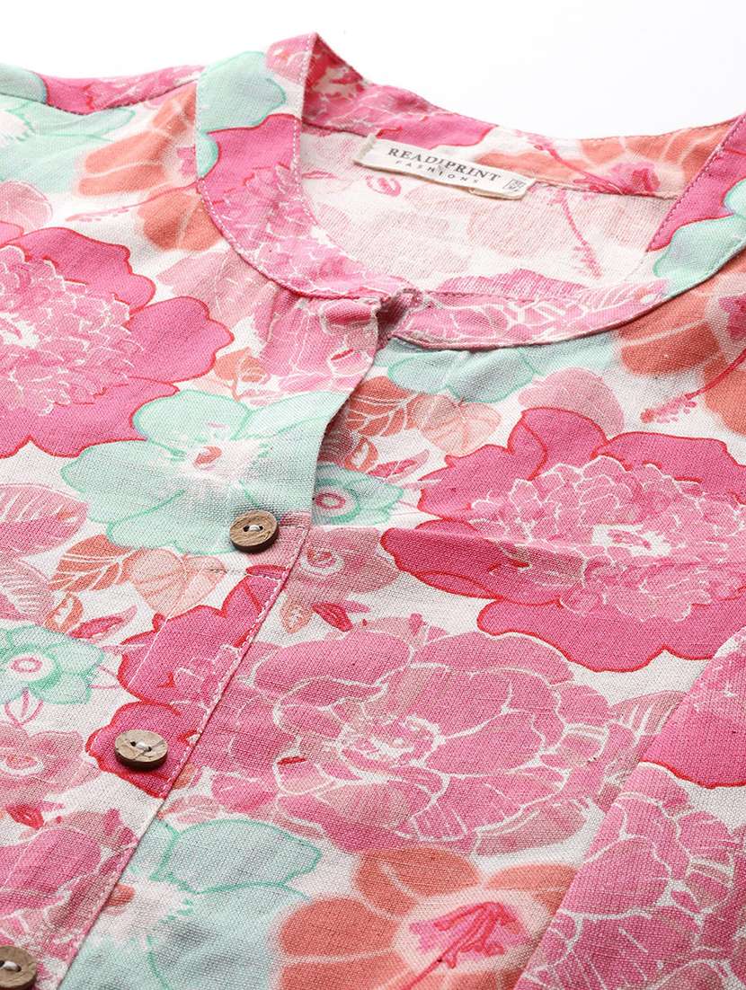 pink cotton kurta palazzo set - 21225077 - Standard Image - 4