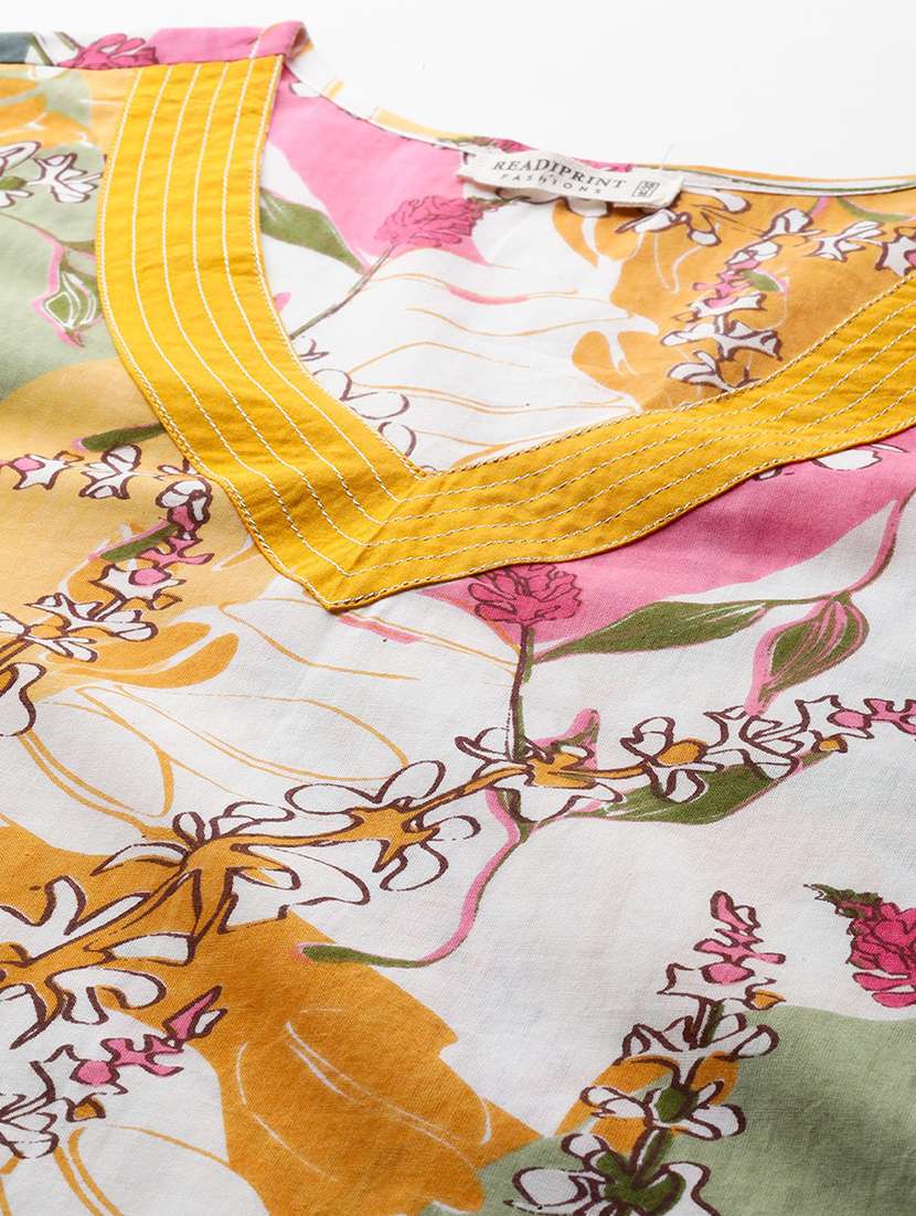 women white printed kurta pant set - 21225086 -  Standard Image - 4