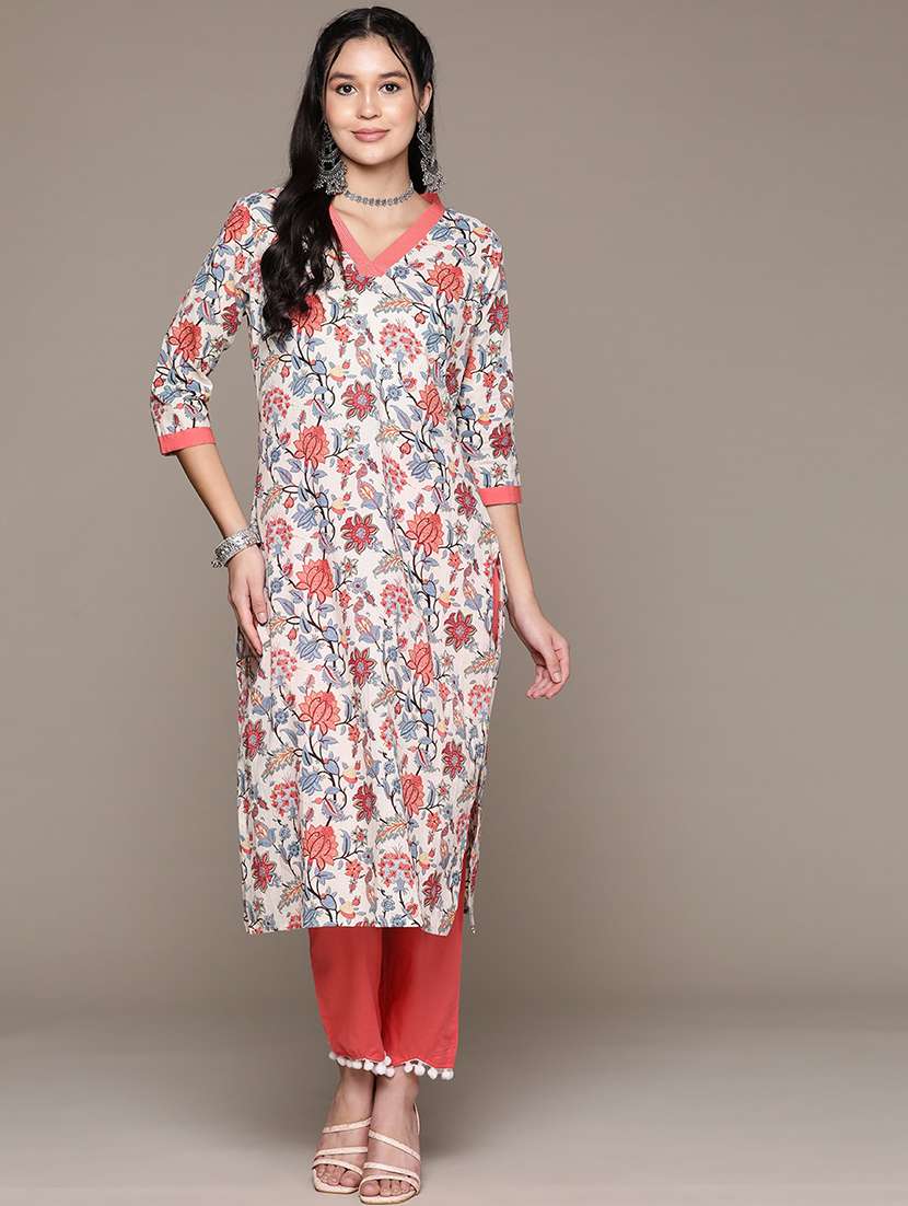 peach kurta palazzo set  - 21225087 -  Standard Image - 1
