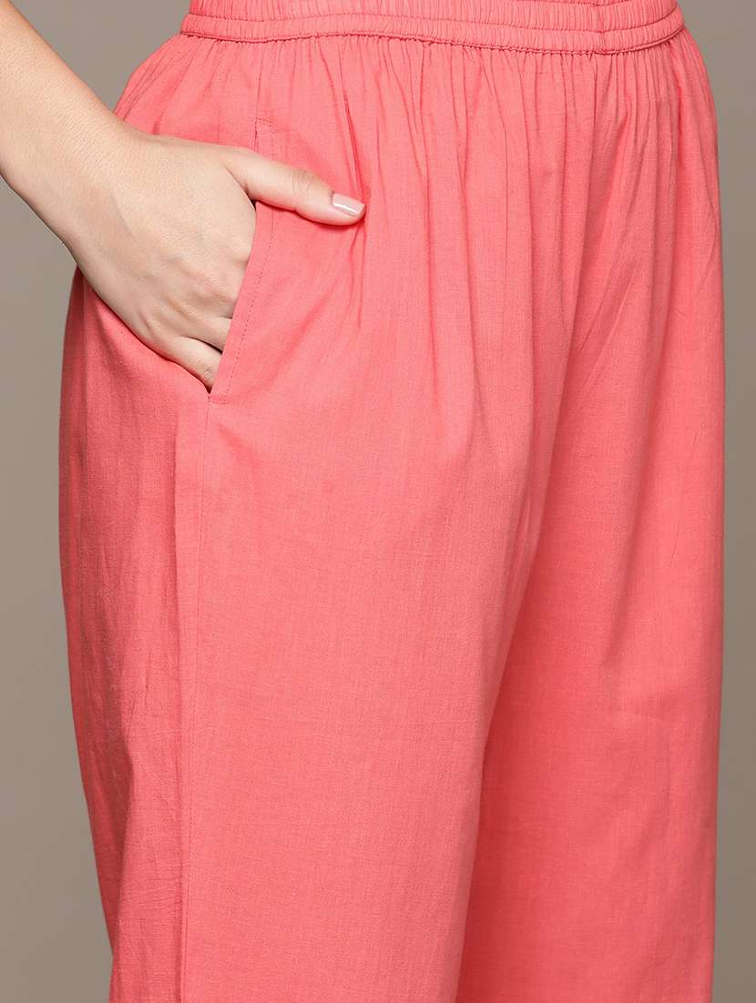 peach kurta palazzo set  - 21225087 -  Standard Image - 4