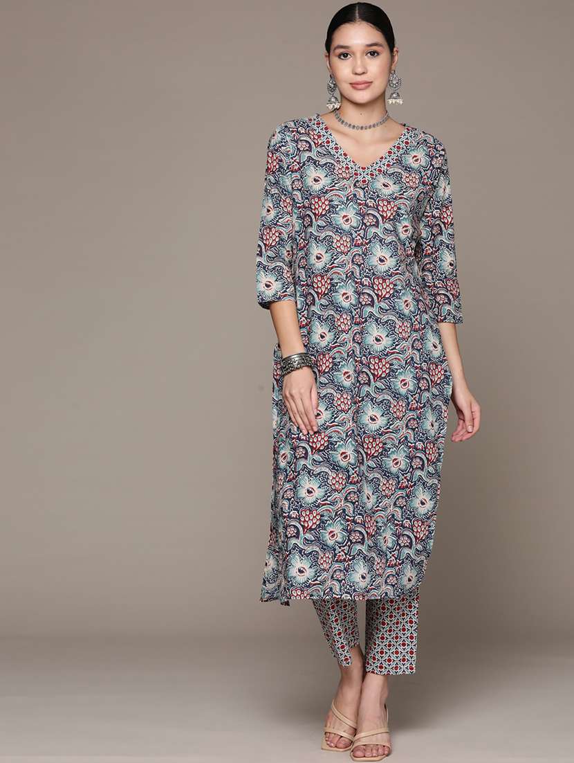 multi colored kurta palazzo set 