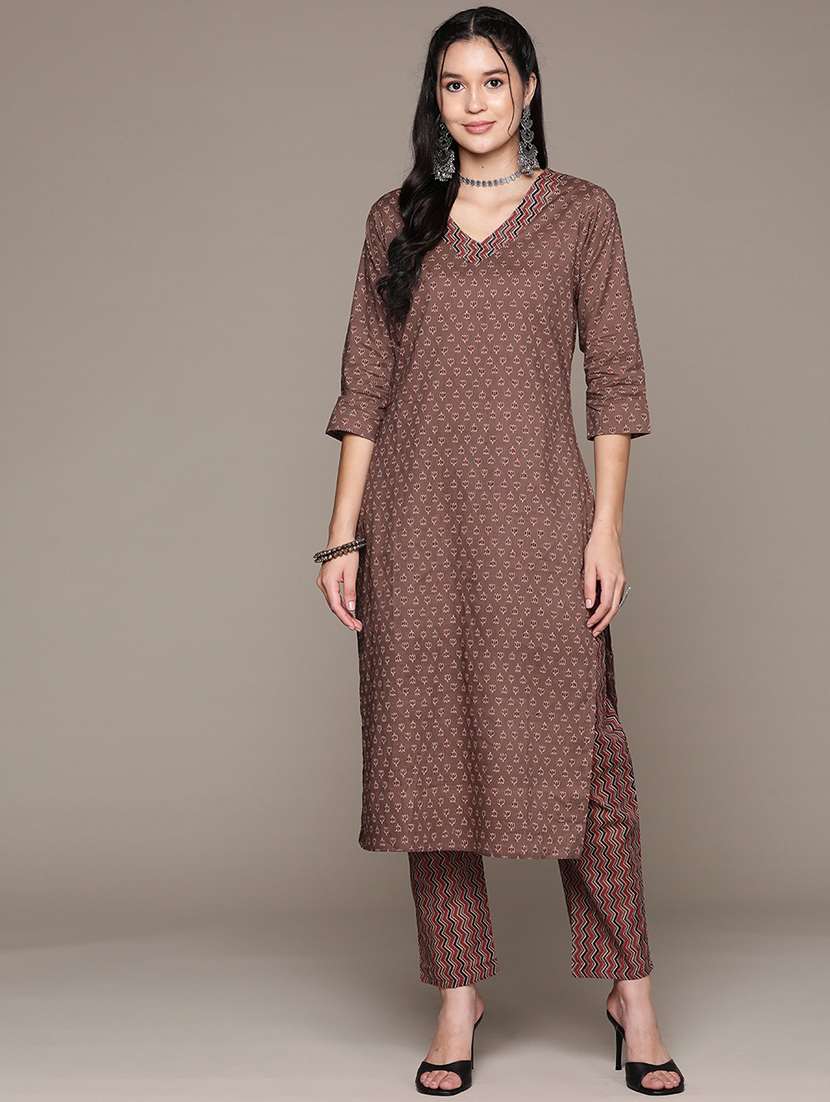 rust kurta palazzo set - 21225089 - Standard Image - 1