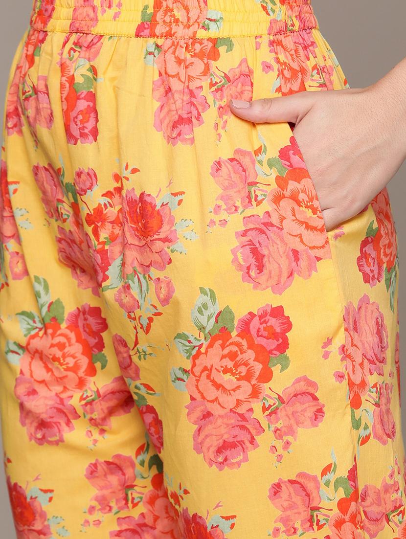 yellow kurta palazzo set - 21225107 - Standard Image - 4