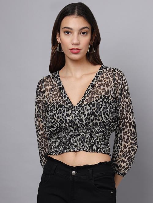 women animal print crop top - 21225168 -  Standard Image - 0