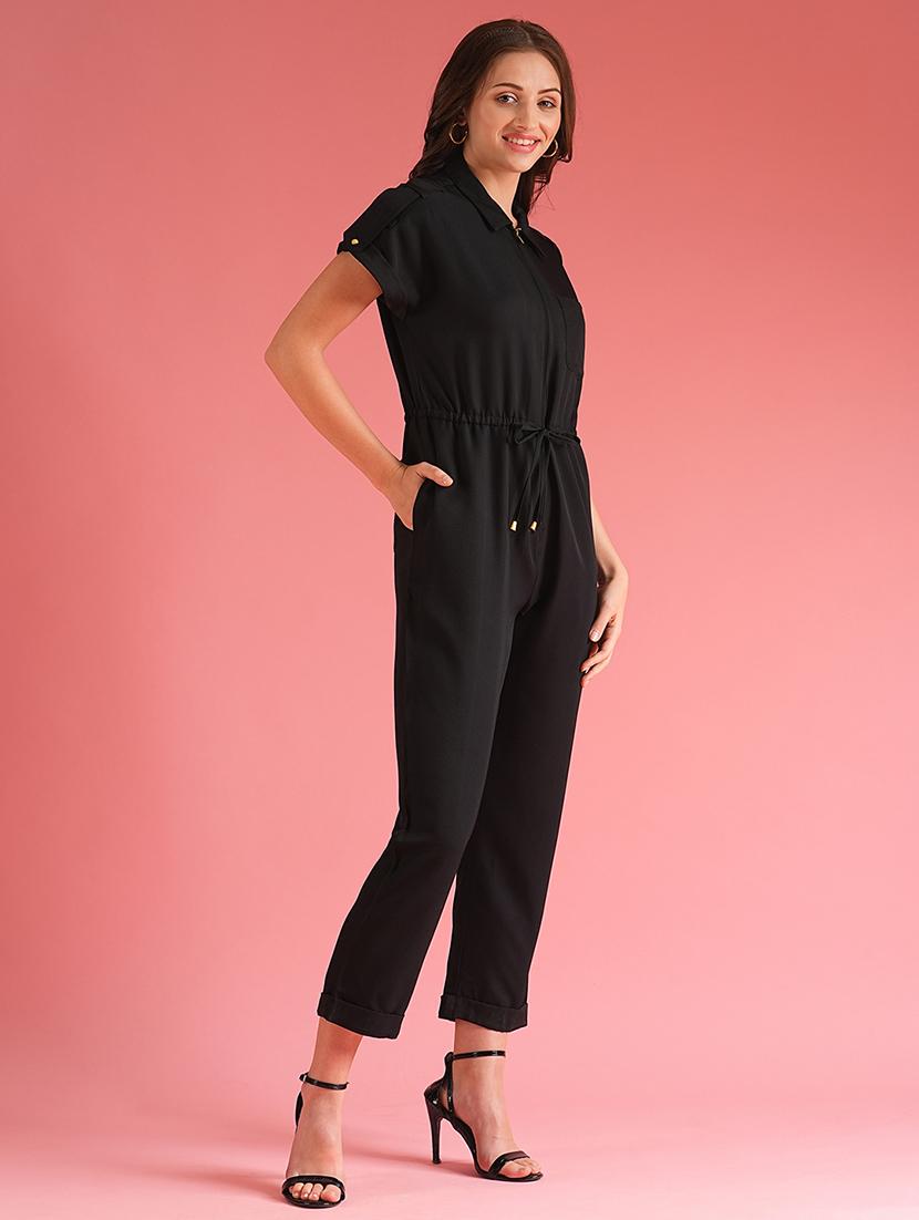 women solid collared jumpsuit - 21225180 - Standard Image - 1