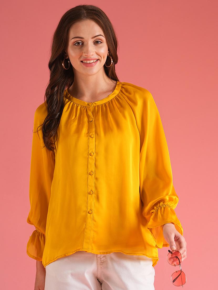 women solid raglan sleeves shirt top - 21225184 - Zoom Image - 0