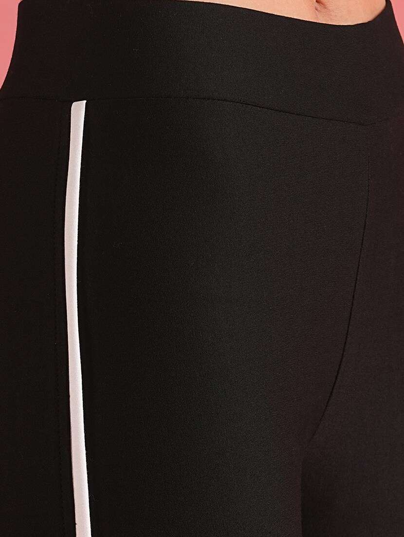 globus women black skinny fit high-rise sports treggings - 21225815 - Standard Image - 4