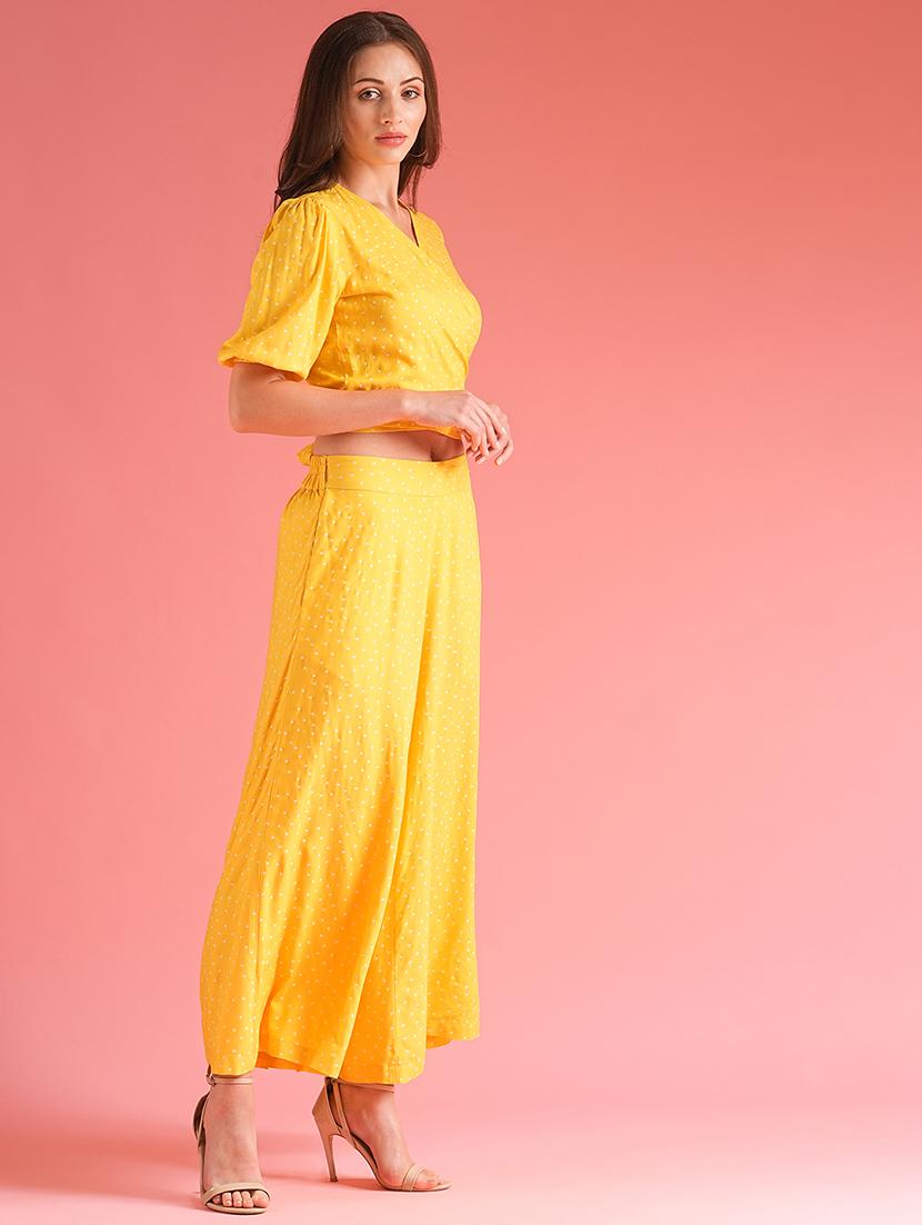women polka doted top and palazzos co-ord set - 21225832 - Standard Image - 1