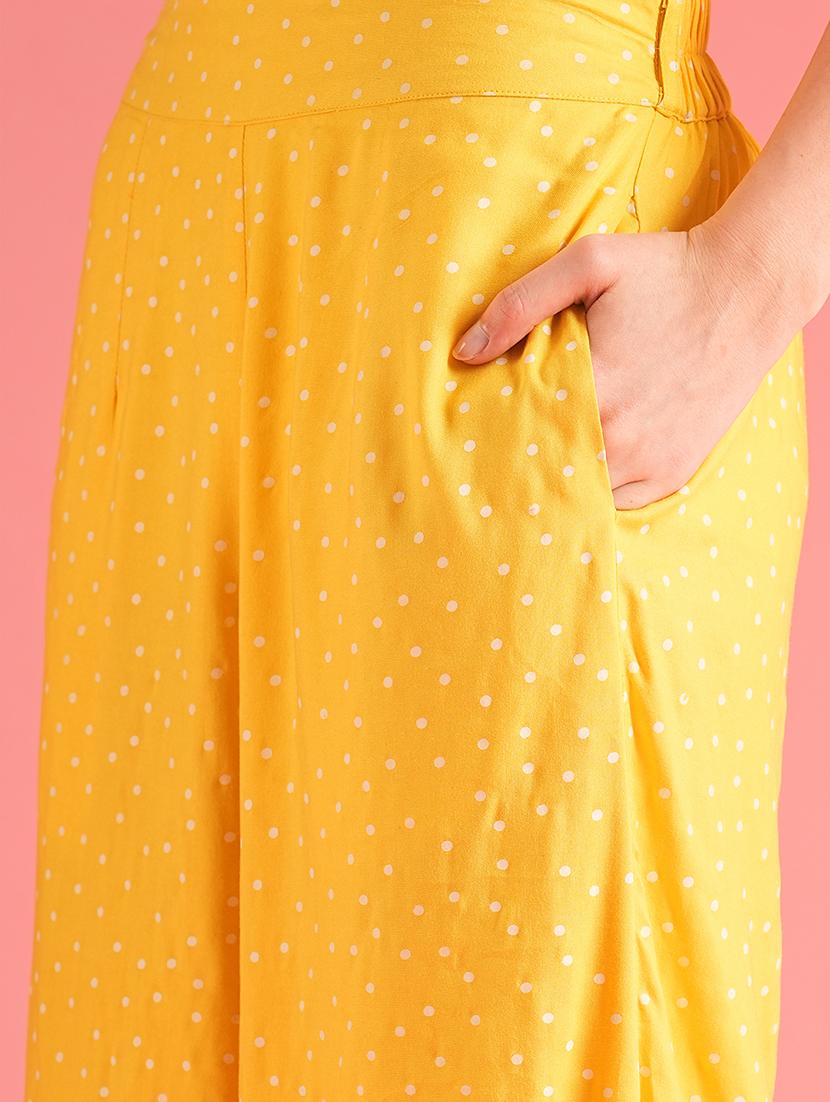 women polka doted top and palazzos co-ord set - 21225832 - Standard Image - 4
