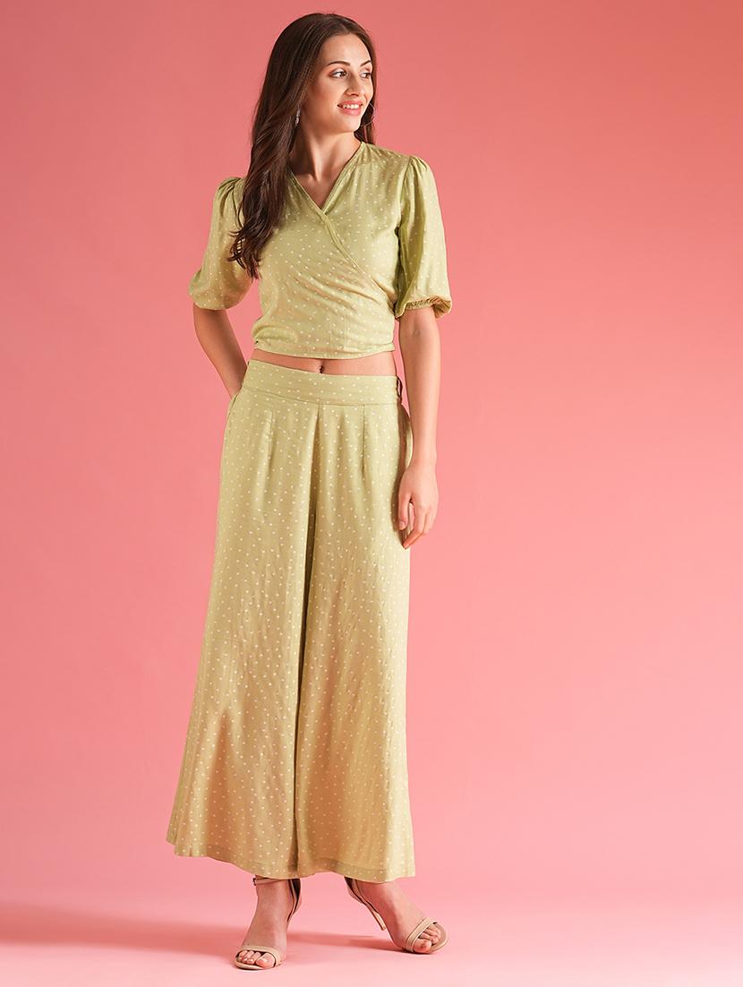 women polka doted top and palazzos co-ord set - 21225833 - Zoom Image - 0