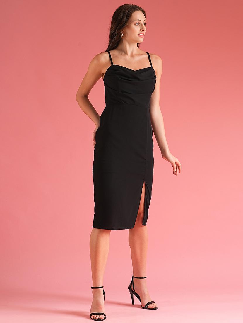 globus women black straight strappy shoulder sheath party dress - 21225837 - Zoom Image - 0