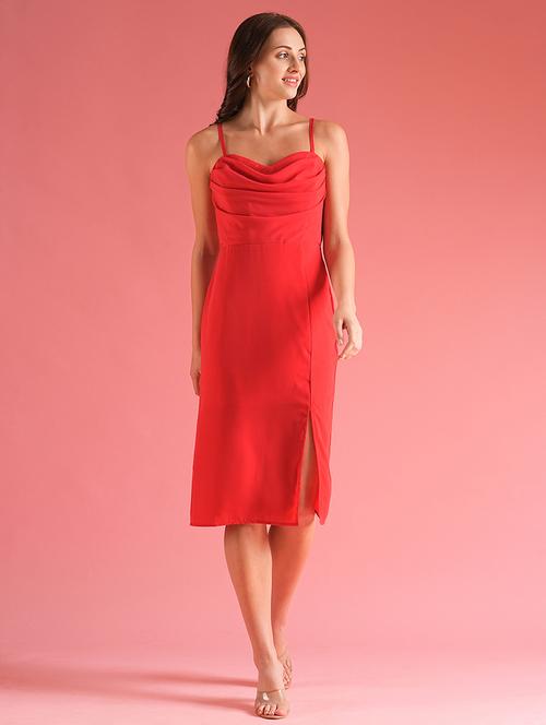 globus women red straight strappy shoulder sheath party dress - 21225838 -  Standard Image - 0