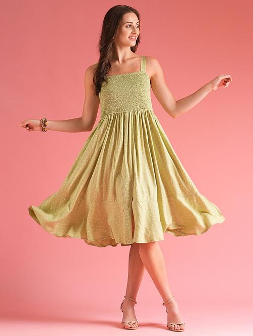 women polka doted sleeveless fit & flare dress - 21225843 - Standard Image - 0