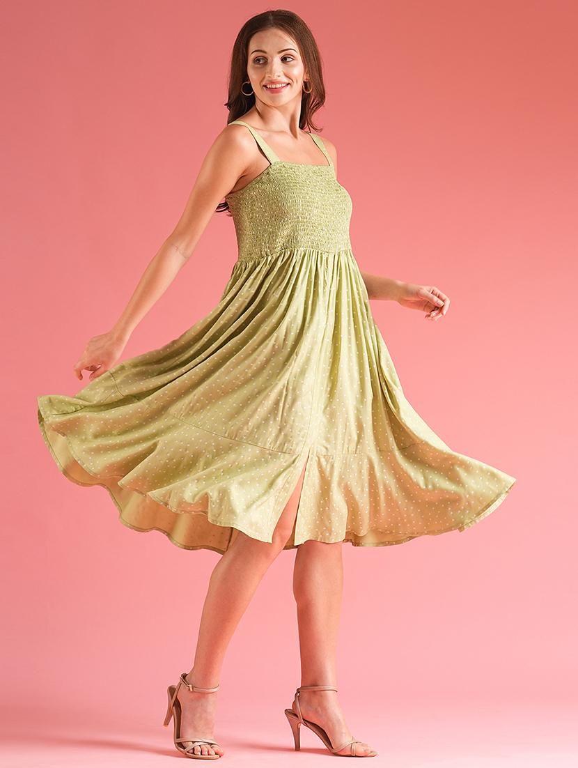 women polka doted sleeveless fit & flare dress - 21225843 -  Standard Image - 1