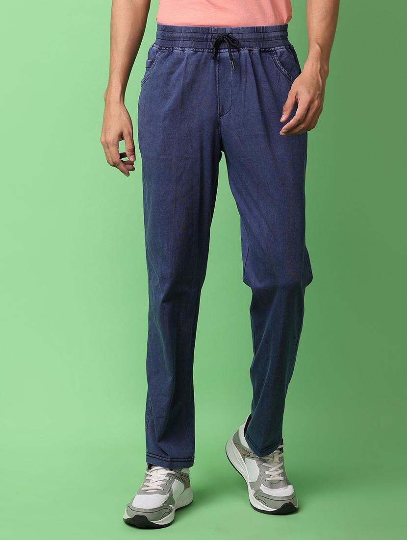 men mid-rise solid track pant