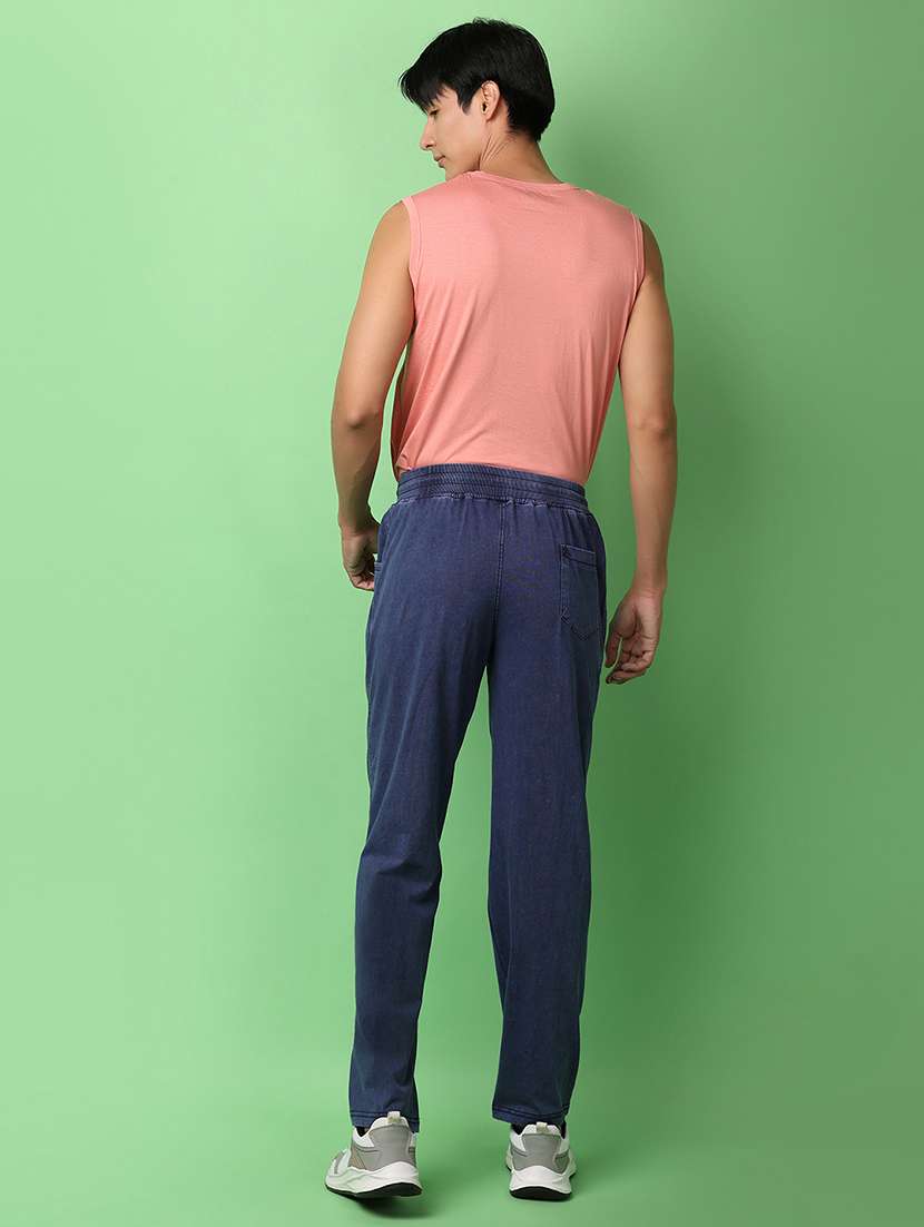 men mid-rise solid track pant - 21226840 -  Standard Image - 4