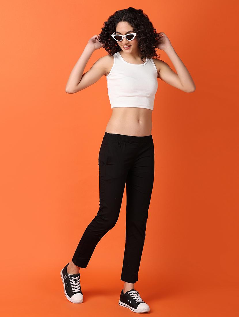 women black cotton cigarette pants - 21226874 - Standard Image - 4